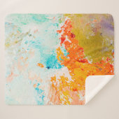 Couverture Sherpa abstract oil paint texture on canvas, backgroundba (Devant (Horizontal))