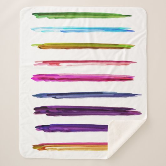 Couverture Sherpa Abstract Painting Colorful Paint Brush Strokes (Devant)