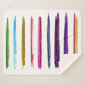 Couverture Sherpa Abstract Painting Colorful Paint Brush Strokes (Devant (Horizontal))