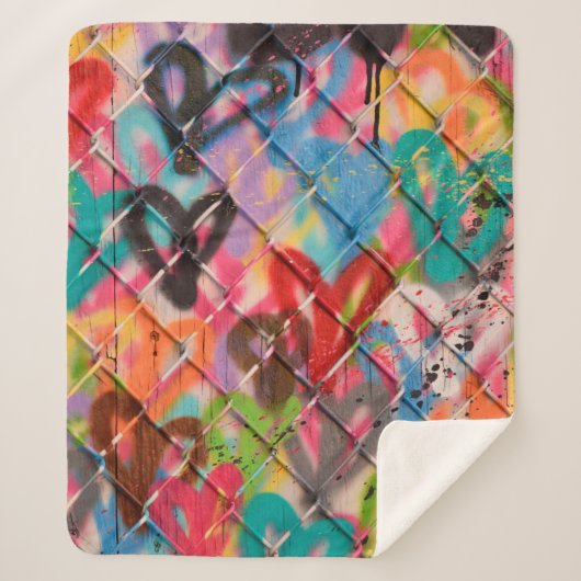 Couverture Sherpa Abstract Spray Paint Texture Backgroundart,street, (Devant)