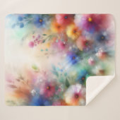 Couverture Sherpa Abstract Watercolor Florals Print (Devant (Horizontal))
