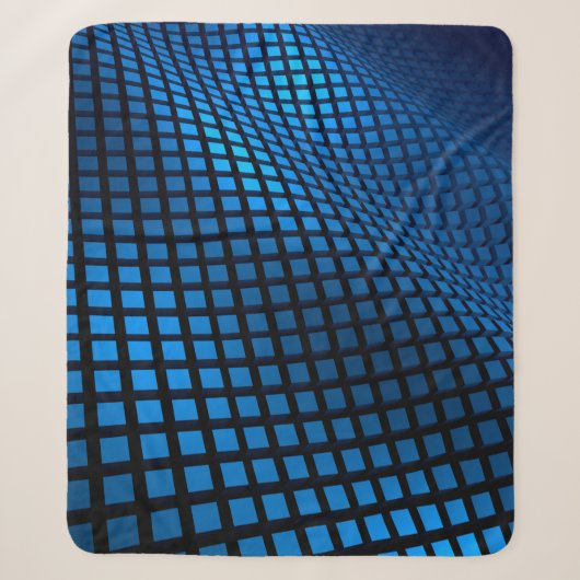 Couverture Sherpa Abstract wave design blue (Devant)