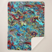 Couverture Sherpa Abstrait Artistic Retro Cool Waves Art Motif (Devant)
