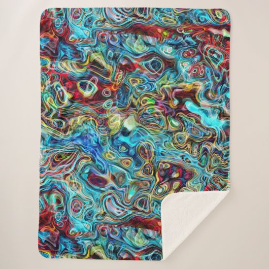 Couverture Sherpa Abstrait Artistic Retro Cool Waves Art Motif (Devant)