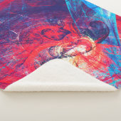 Couverture Sherpa Abstrait beau rouge et bleu clair dossier de coule (3/4)