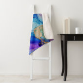 Couverture Sherpa Abstrait coloré : Peinture à l'huile texturée. (En situation)