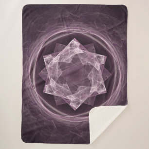 Couverture Sherpa Abstrait gris foncé violet fractal