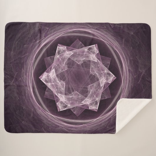 Couverture Sherpa Abstrait gris foncé violet fractal (Devant (Horizontal))