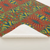 Couverture Sherpa Abstrait hippie rouge jaune bleu ethnique Trippy (3/4)