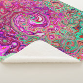 Couverture Sherpa Abstrait Magenta et Green Retro Liquid Swirl (3/4)