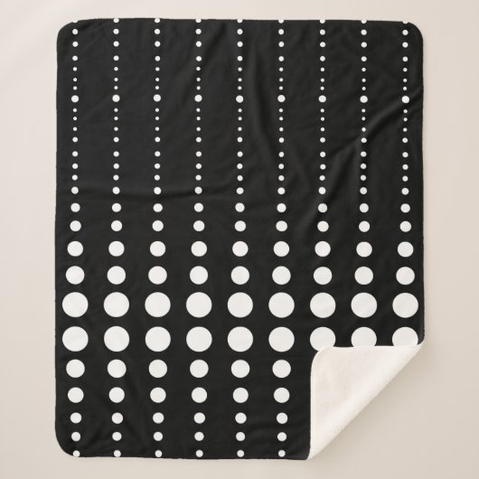 Couverture Sherpa Abstrait moderne design noir lignes blanches point (Devant)