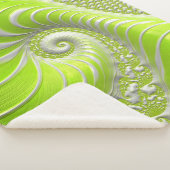 Couverture Sherpa Abstrait Moderne Lime Green Spiral Fractal (3/4)