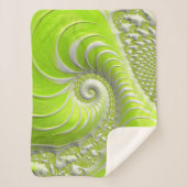 Couverture Sherpa Abstrait Moderne Lime Green Spiral Fractal (Devant)