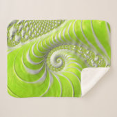 Couverture Sherpa Abstrait Moderne Lime Green Spiral Fractal (Devant (Horizontal))