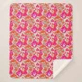 Couverture Sherpa Abstrait moderne orange rose Motif Throw Pil (Devant)