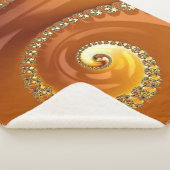 Couverture Sherpa Abstrait or Orange Dégradé Spiral Fractal (3/4)