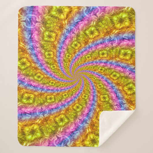 Couverture Sherpa Abstrait psychédélique Vortex Sherpa Blanket (Devant)