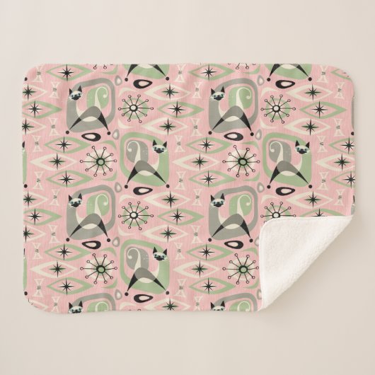 Couverture Sherpa Abstrait Siamois au milieu du siècle (Devant (Horizontal))