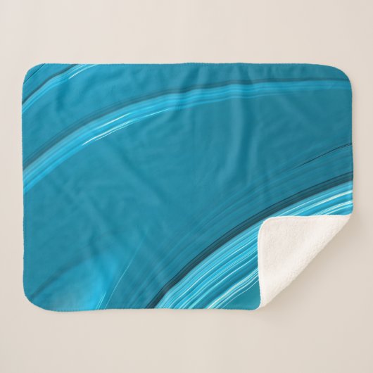 Couverture Sherpa Abstrait Turquoise Blue Swirl Petit (Devant (Horizontal))
