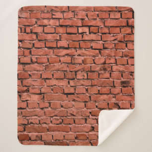 Couverture Sherpa Abstrait Vieux Mur de brique arrondie Vintage fiss