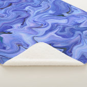 Couverture Sherpa Abstraite de soie bleue (3/4)