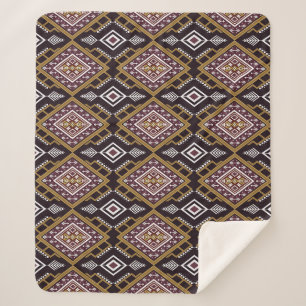 Couverture Sherpa Abstraite géométrique ethnique, design de papier p