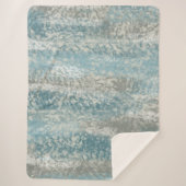 Couverture Sherpa Abstraite teintes douces gris Turquoise (Devant)