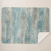Couverture Sherpa Abstraite teintes douces gris Turquoise (Devant (Horizontal))