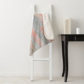 Couverture Sherpa Abstraite teintes molles Corail Peach Grey (En situation)