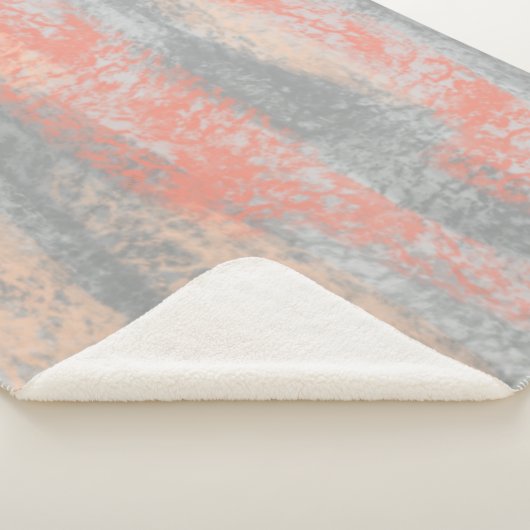 Couverture Sherpa Abstraite teintes molles Corail Peach Grey (3/4)