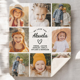 Couverture Sherpa Abuela We Lots Hearts Modern Photo Collage