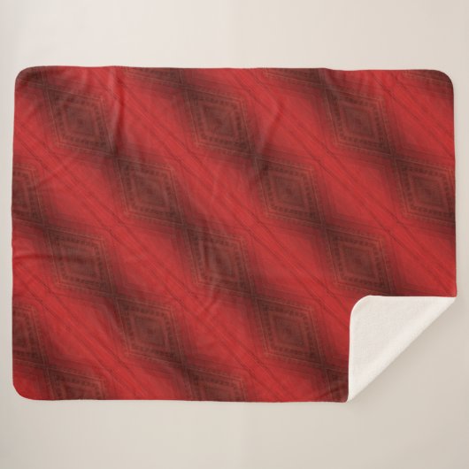 Couverture Sherpa Acceptation | Motif de Boho Eclectique Rouge (Devant (Horizontal))