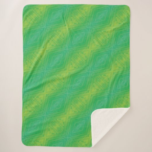 Couverture Sherpa Acceptation | Motif de Shibori jaune bleu (Devant)