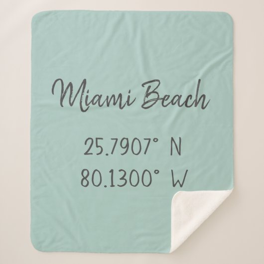 Couverture Sherpa Accueil Coordonnées GPS Longitude Latitude Miami (Devant)