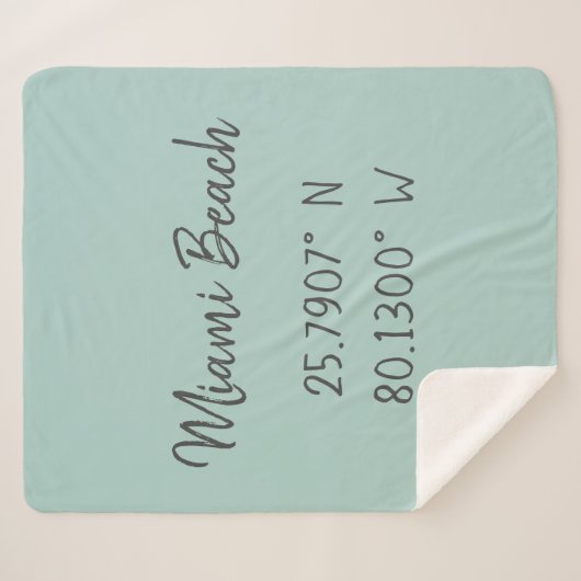 Couverture Sherpa Accueil Coordonnées GPS Longitude Latitude Miami (Devant (Horizontal))