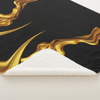 Couverture Sherpa Achempong Opulent Swirl  Liquid Luxury Gold Black