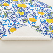 Couverture Sherpa Acitrus d'été, boho, bohème, floral méditerranéen  (3/4)