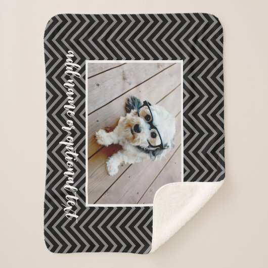 Couverture Sherpa Add Your Own Horizontal Photo — CAN edit black (Devant)