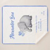 Couverture Sherpa Adorable bébé bleu natalité Statistiques Nursery E (Devant (Horizontal))