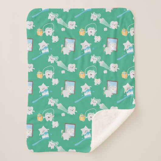 Couverture Sherpa Adorable Bébé Dents Bureau dentaire Dentiste (Devant)