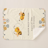 Couverture Sherpa Adorable Bumble Bees & Fleurs Bébé Statistiques de (Devant (Horizontal))