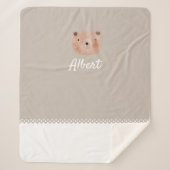 Couverture Sherpa Adorable Customizable Baby Blanket with Bear (Devant)