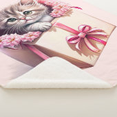 Couverture Sherpa Adorable Kitten dans une boîte Cadeau d'anniversai (3/4)