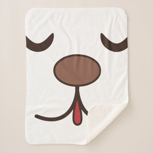 Couverture Sherpa Adorable mignon chien visage enfants blanc (Devant)