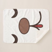 Couverture Sherpa Adorable mignon chien visage enfants blanc (Devant (Horizontal))