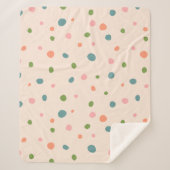 Couverture Sherpa Adorable mignon pois motif rose moderne vert (Devant)
