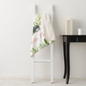 Couverture Sherpa Adorable Panda Bear Rose Floral Vert (En situation)