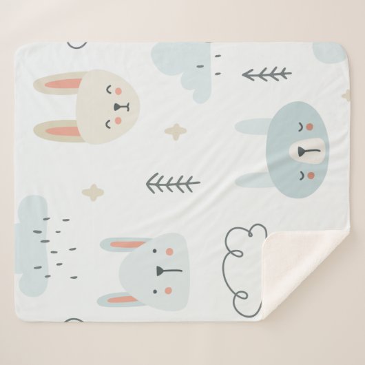 Couverture Sherpa Adorable poupée pastel enfants motifs (Devant (Horizontal))