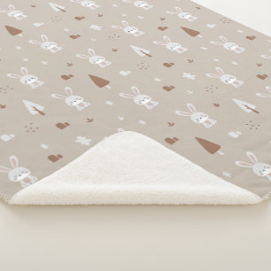 Couverture Sherpa Adorable Rabbit Enfants Motif Sherpa Blanket