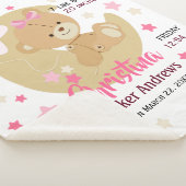 Couverture Sherpa Adorable Teddy Bear Baby Girl Stats de naissance (3/4)